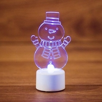 Фигура светодиодная на подставке "Снеговик с шарфом" RGB Neon-Night 501-053