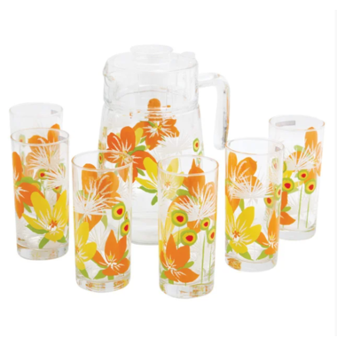 Набор кувшин + стаканы Luminarc Pop Flowers Orange P4342