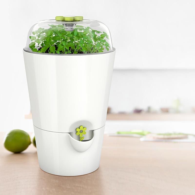 Горшок для зелени с колпаком FRESH HERBS GROW белый 515565
