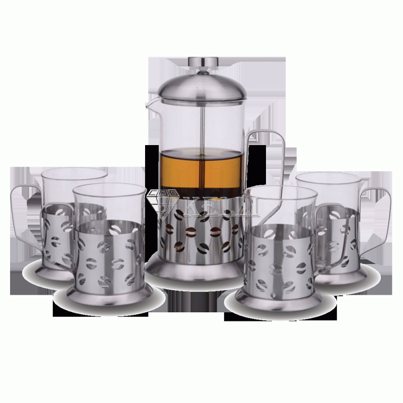 Френч-пресс со стаканами Kelli KL 3022 0.6л