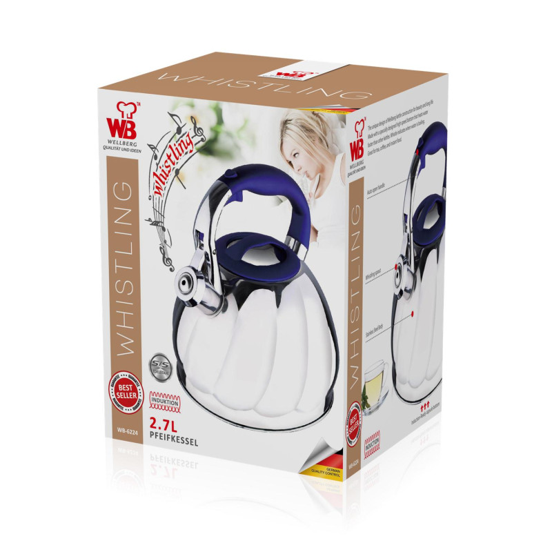 Чайник металлический Wellberg WB 6224 2,7л