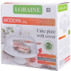 Тортовница Loraine LR 28488 28,5 см с крышкой на ножке