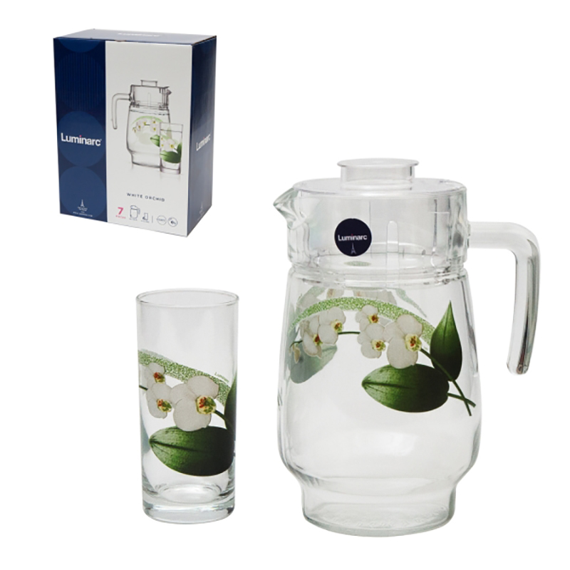 Набор кувшин+стаканы Luminarc White Orchid N9627 7 пр.