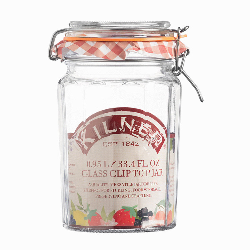 Банка гранёная ClipTop 950мл Kilner