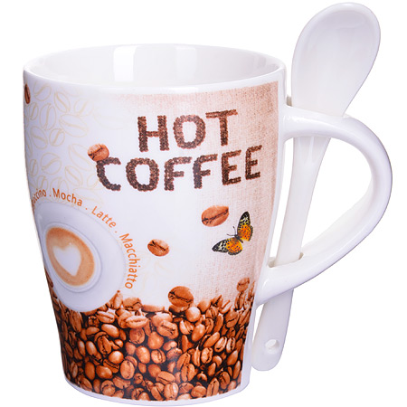 Кружка с ложкой "Coffee" Loraine LR 28467
