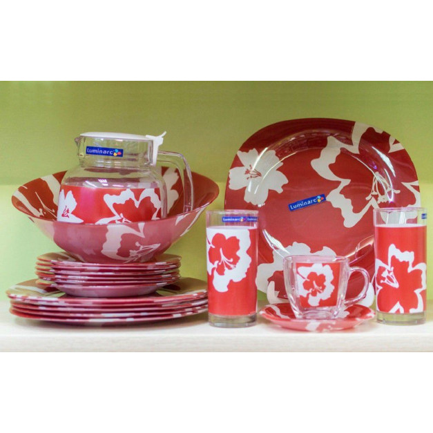 Столовый сервиз Takume rouge Luminarc J2055 45 пр