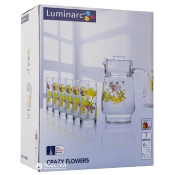Набор кувшин + стаканы Luminarc Crazy Flowers N0802