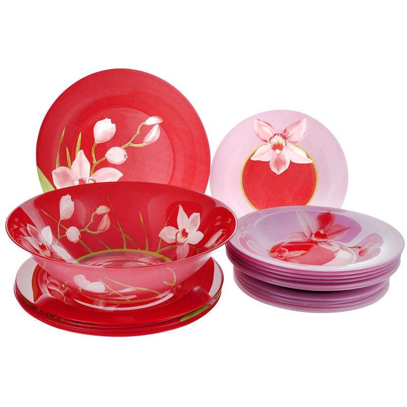 Столовый сервиз Luminarc Red Orchis N4656 19 пр