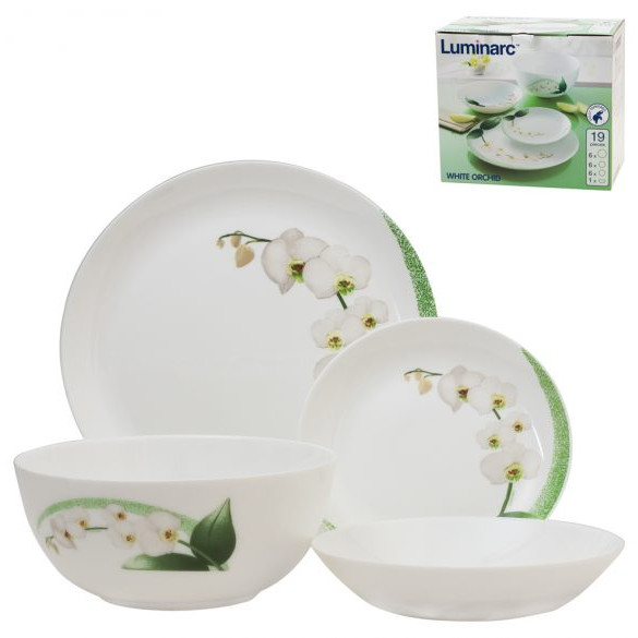Столовый сервиз Luminarc White Orchid J7497 19 пр