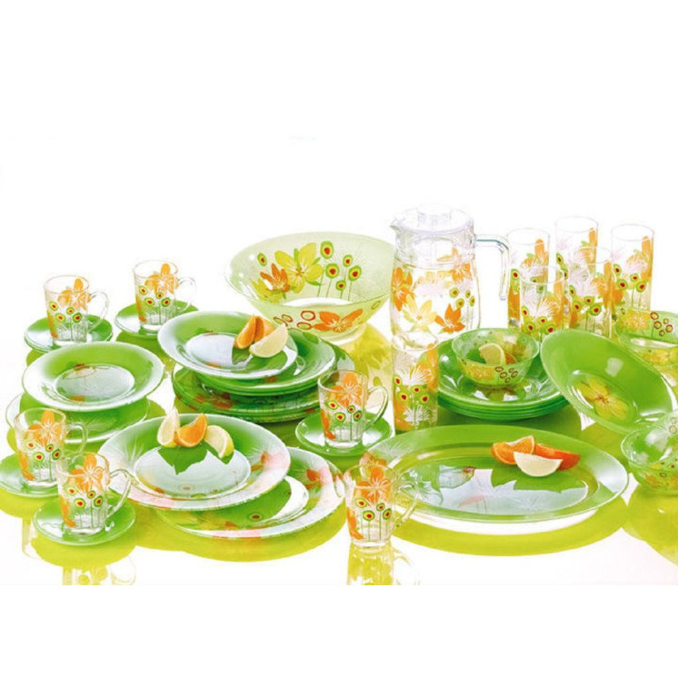 Столовый сервиз Luminarc Pop Flower Green N6733 46 пр