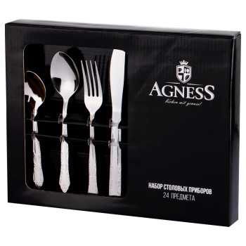 Набор столовых приборов Agness 880-501 24 пр