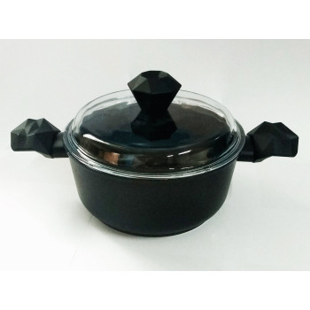 Кастрюля Виктория АЛА 4,0л со стеклянной крышкой "Diamond Induction"