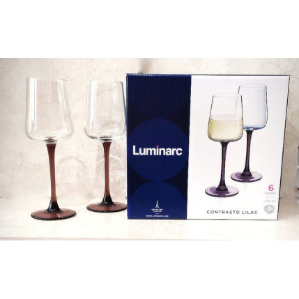 Набор бокалов для вина Luminarc Contrasto Lilac P9603 250 мл. 6 шт.
