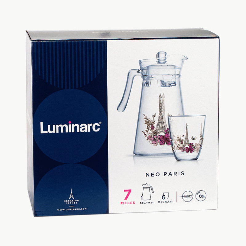Набор кувшин + стаканы Luminarc Paris Spring P7565
