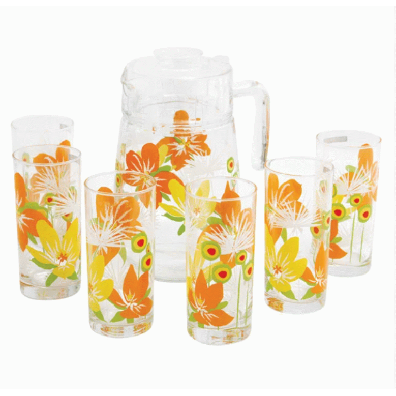Набор кувшин + стаканы Luminarc Pop Flowers Orange P4342