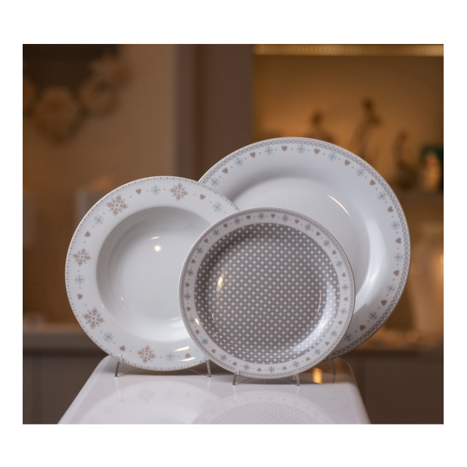 Столовый сервиз Tognana Olimpia Vichy Beige OM070185562 18 пр
