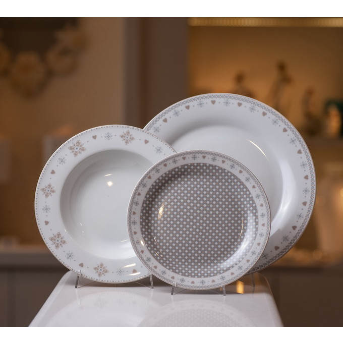 Столовый сервиз Tognana Olimpia Vichy Beige OM070185562 18 пр