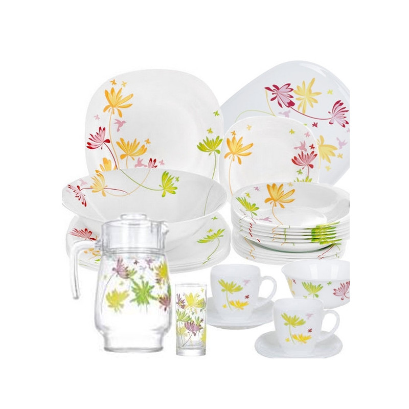 Столовый сервиз LUMINARC CARINE CRAZY FLOWERS N7094 46 пр.