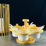 Набор из 5 банок для специй с ложк на подставке Lenardi BAMBOO 140-087
