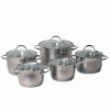 Набор посуды Kamille 4710S (ковш 1.8л; кастрюли 1.8л, 2.3л, 3.3л, 5.8л) 10 пр.