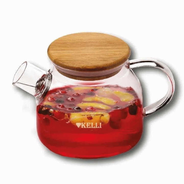 Жаропрочный стеклянный чайник Kelli KL-3226 1 л
