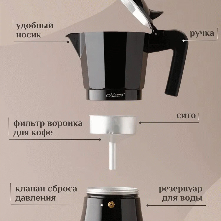 Гейзерная кофеварка Maestro MR-1658-9 450 мл