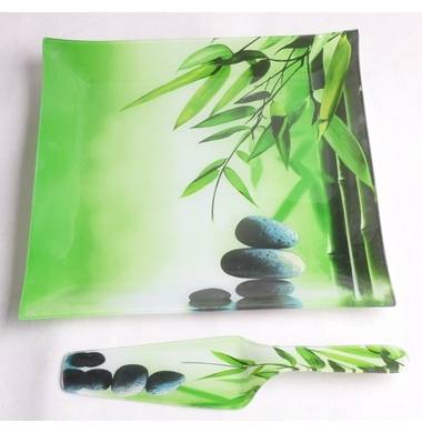 Блюдо для торта с лопаткой Torix Бамбук 01055507