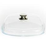 Крышка стеклянная квадратная Виктория 260*260 с металлической ручкой