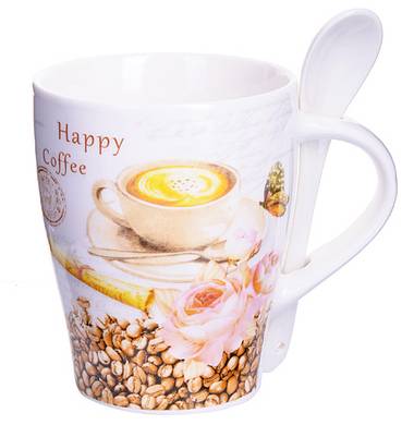 Кружка с ложкой Loraine LR 28470