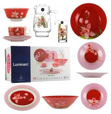 Столовый сервиз Luminarc Red Orchis N4828 46 пр