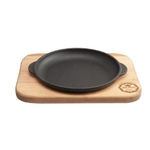 Сковорода чугунная на деревянной подставке Maysternya Т101-02 19 см