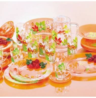 Столовый сервиз Luminarc Pop Flowers Orange G3638 38+7 пр