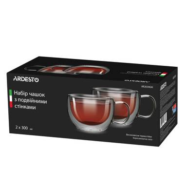Набор чашек с двойными стенками Ardesto AR2630GH 300 мл 