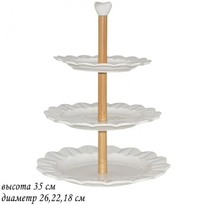 Трехъярусная этажерка Lenardi BAMBOO 140-014 34 см 