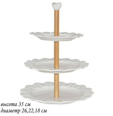 Трехъярусная этажерка Lenardi BAMBOO 140-014 34 см 