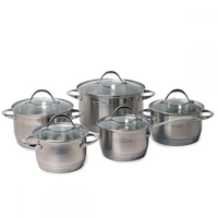 Набор посуды Kamille 4710S (ковш 1.8л; кастрюли 1.8л, 2.3л, 3.3л, 5.8л) 10 пр. 