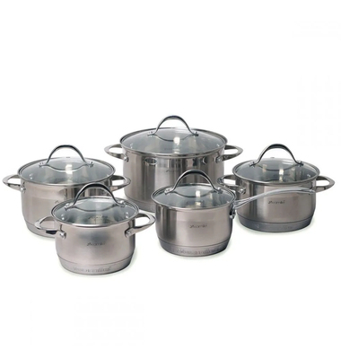 Набор посуды Kamille 4710S (ковш 1.8л; кастрюли 1.8л, 2.3л, 3.3л, 5.8л) 10 пр. 